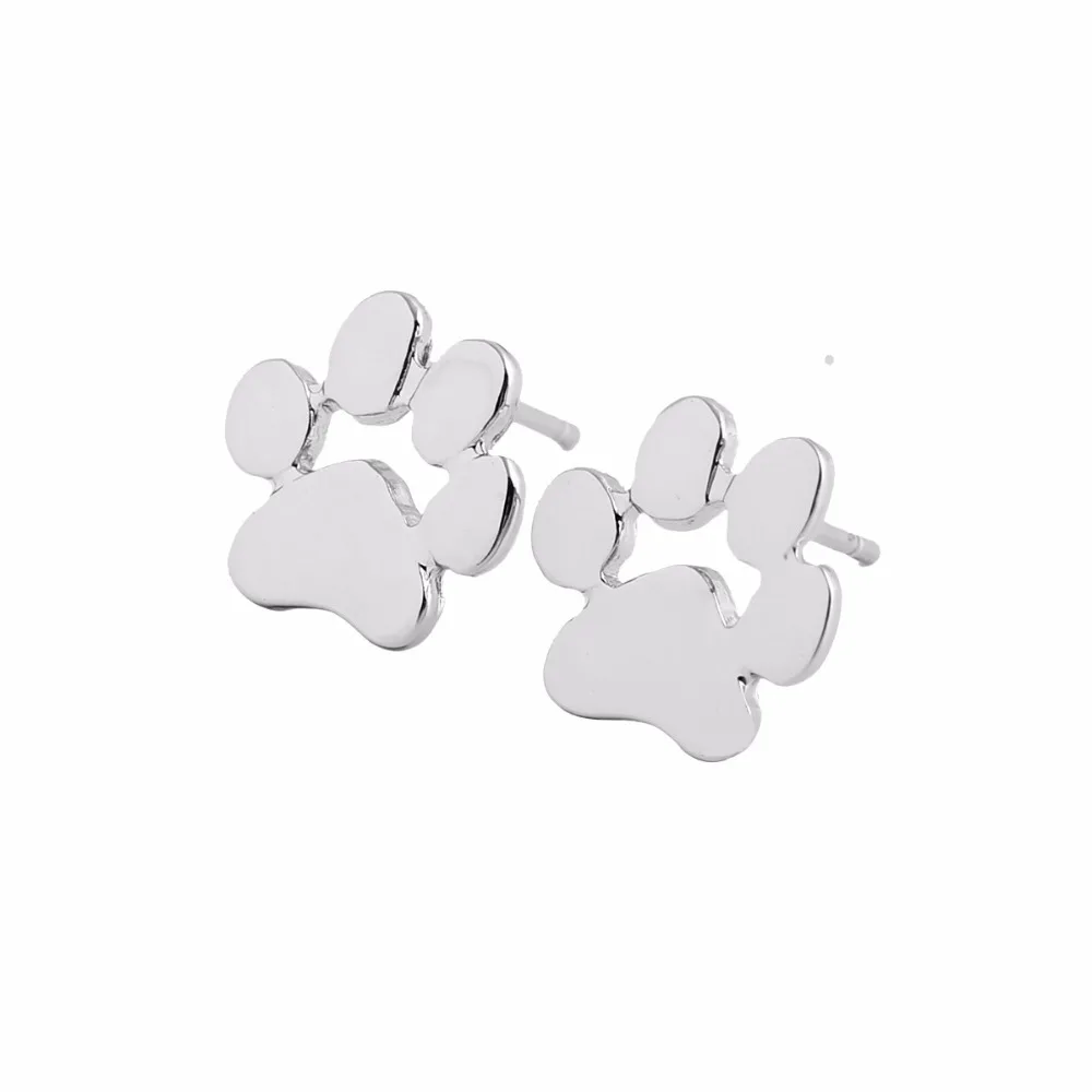 Jisensp 3pcs Lot Cute Paw Footprint Earrings For Women Cat And Dog