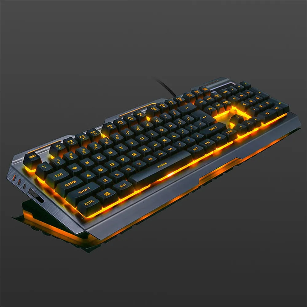 Механическая игровая клавиатура и мышь V1 104 клавиша USB Проводная RGB светодиодная