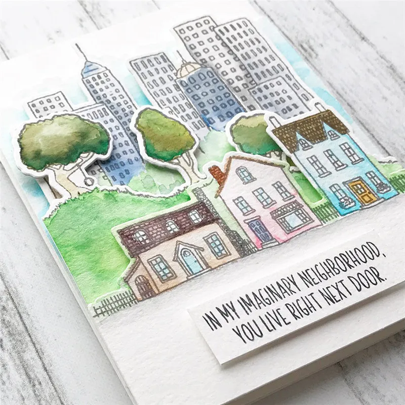 

InLoveArts Dies Cutting Metal For Scrapbooking Card Making City Stacks Album Crafts Diecuts Paper Die Template Stencils