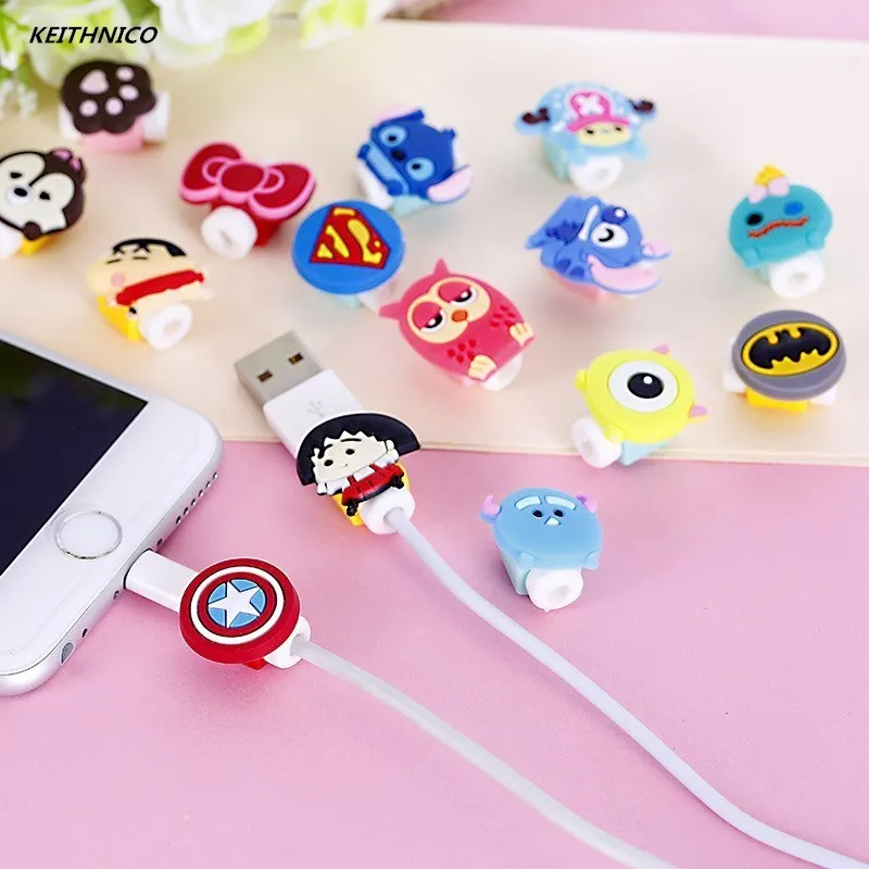 KEITHNICO 6 шт мультяшный кабель протектор USB зарядное устройство защитный рукав для