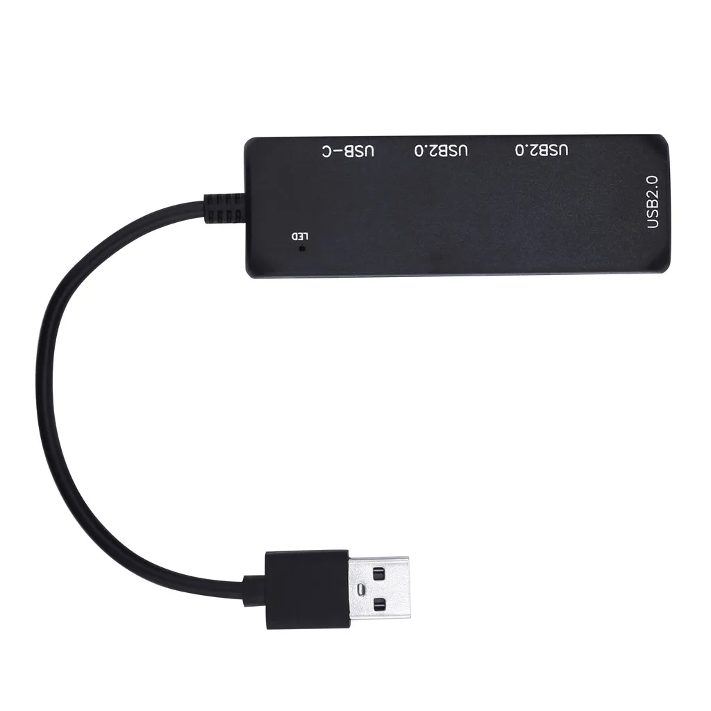 Ouhaobin USB 2,0 концентратор высокого качества черный Ультра тонкий дизайн прозрачный USB/type-C 2,0 чип 4 порта концентратор сигнала для Windows/Mac OS