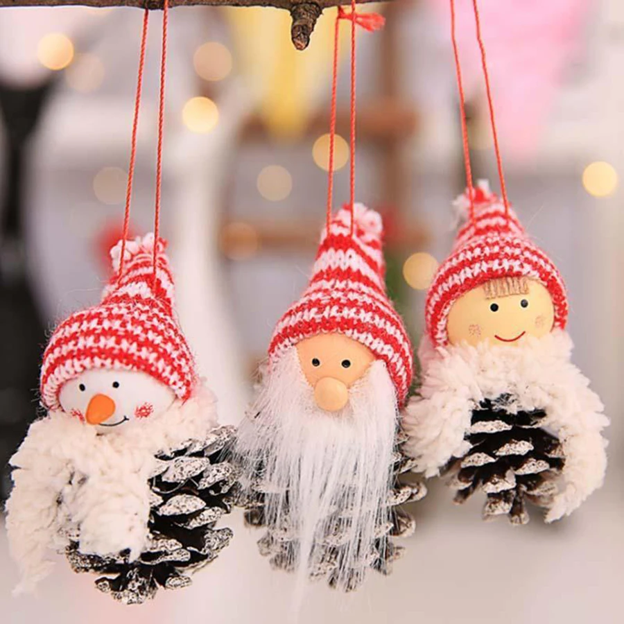 3pcs/lot Santa Claus Tree Hanging Ornaments Christmas Decorations For Home Christmas Tree Decoration New Year Xmas Gift For KidD