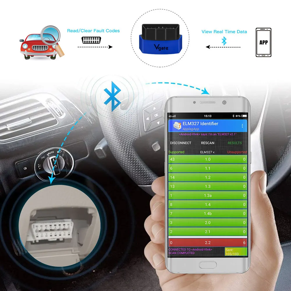 Vgate iCar3 ELM327 Bluetooth диагностические инструменты obd obd2 сканер считыватель кода для компьютерной диагностики автомобиля 2 elm 327 диагностики автомобиля для Android/windows