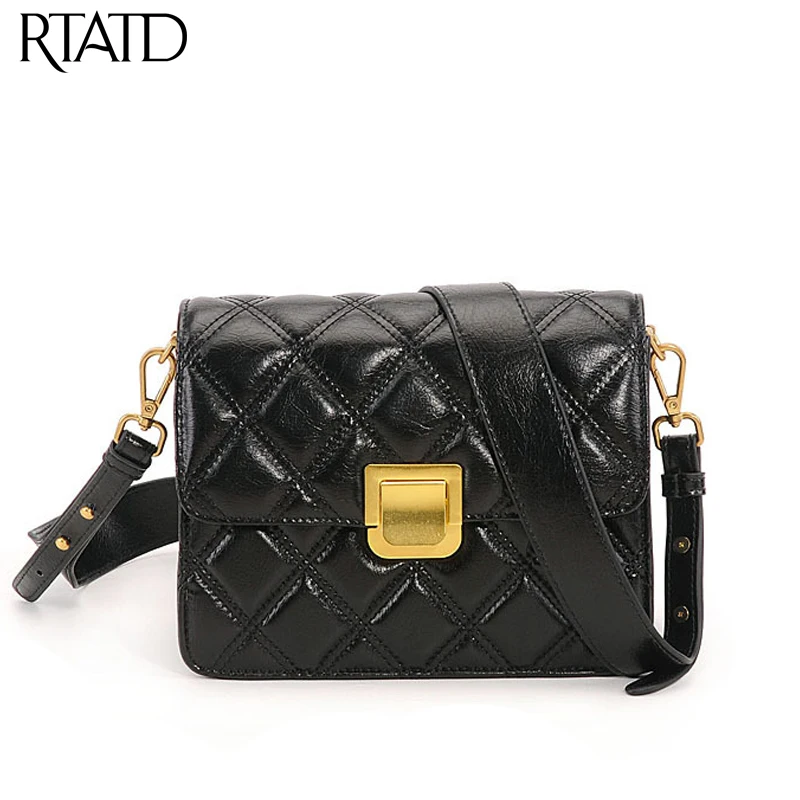 

Women Bag 2019 New Plaid Chain Genuine Leather Ladies Flap Shoulder Bags Fashion Trendy Crossbody Bag For Female Handbag