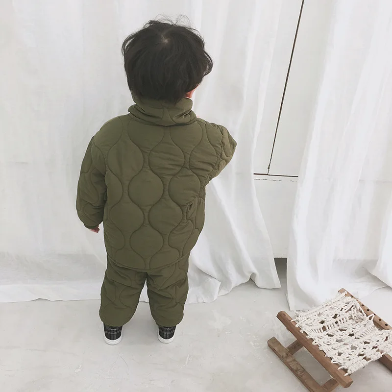 Новые Зимние флисовые парки для маленьких девочек и мальчиков теплая верхняя одежда в Корейском стиле для детей однобортное пальто зеленого и коричневого цветов для детей возрастом от 3 до 7 лет