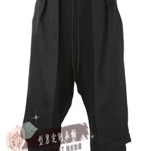 27-44! Новая мужская одежда из искусственного двух частей укороченные брюки весна лето тонкий брюки шаровары плюс размер певица костюмы