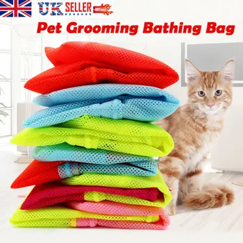 

Mesh Cat Grooming Bath Bag Cats Adjustable Washing Bags For Pet Bathing Nail Trimming Injecting Anti Scratch Bite Restraint