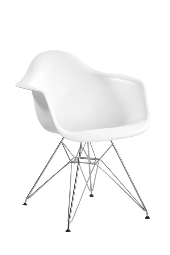 Мебель для столовой, домашний повседневный пластиковый обеденный стул для отдыха, модные современные пластиковые и хромированные стулья для спальни - Цвет: white