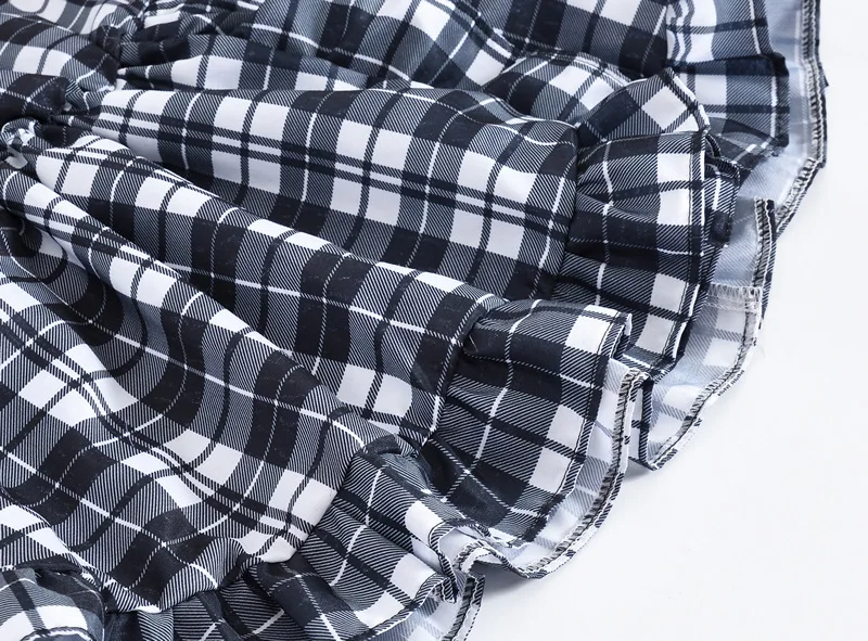 Summer Baby Girls Short-Sleeved Dot and Plaid Printed A-Line Dress Girls Clothes For 2-8 Years Old