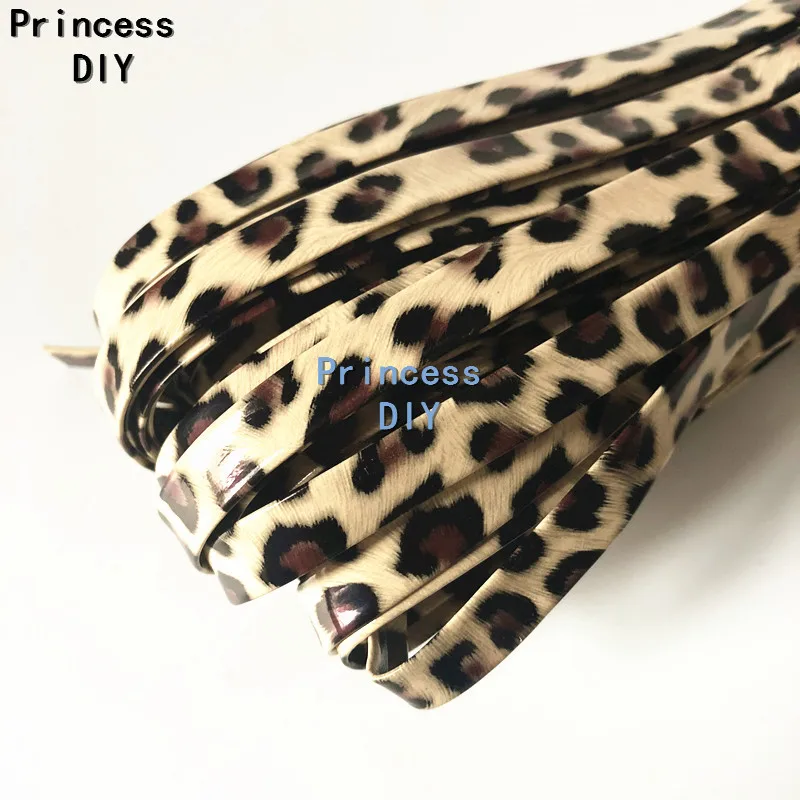 

5M/Lot Beige 3/8'' PU Leather Ribbon Printed 10mm Faux PU Ribbon Cord Bias DIY Chocker Collar Book Planner Accessory Material