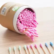 200 шт деревянные палочки спиральные ватные тампоны двойные винтовые головки ватные палочки ушные тампоны одноразовые ватные тампоны косметические инструменты