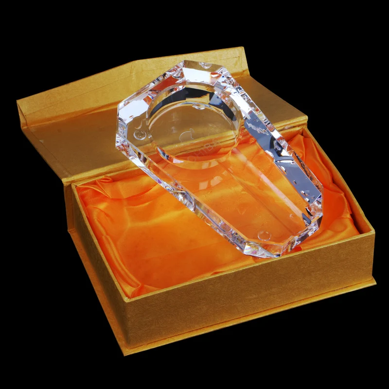COHIBA Luxury Design Holder one Cigar Transparent Pattern Austrian Crystal Cigar Ashtray W/ Original Box