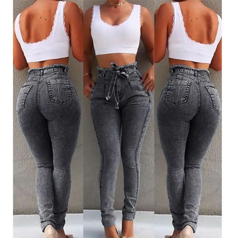 NORMOV Jeans Women High Waist Push Up Streetwear Denim Mom Jeans Mujer Cintura Alta Plus Size Skinny High Stretch Pencil Pants