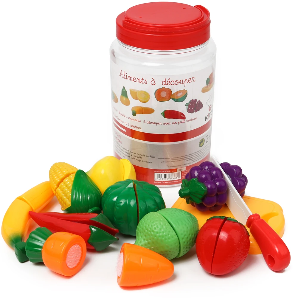 

DIY Pretend Play Baby Kitchen Plastic Food Toy Set Cooking Cutting Fruit Children Kid Educational Toys For children Girls