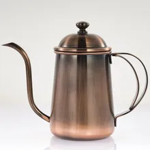  Classic Copper Color Coffee Pot 304 Stainless Steel Long Mouth Coffee Pot Creative Coffee Tools 650ml 