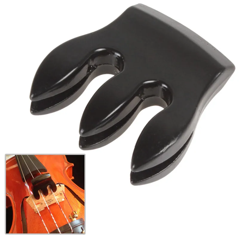 3 Prong Practical Metal Violin Mute 1pcs Black Practice Metal Violin