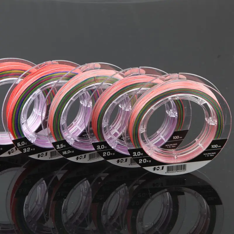 

YUYU 100M 4 Strands Fishing Line 4-102LB Multi-Color Braided Line Multifilament PE Fishing Line for Fishing