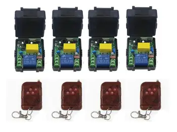 

HOT smart home AC 220 v 1 ch RF Wireless Push Remote Control Light Switch System 4 receiver +4 transmitter