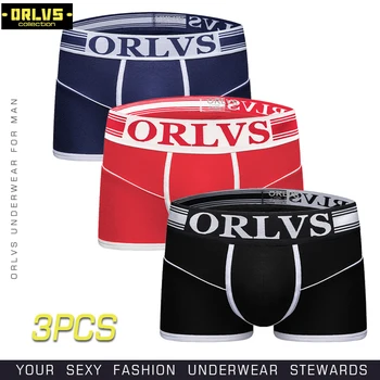 

ORLVS 3PC/LOT Male Underwear Men Boxers Homme Cotton Men Underwear Male Underpants Breathable Sexy Panties Comfortable Boxer