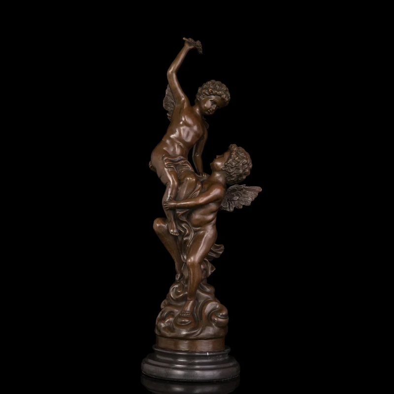 

Arts Crafts Copper Home decoration 100% bronze children sculptures figurines Angels baby art cherubs playing statues CZS-206