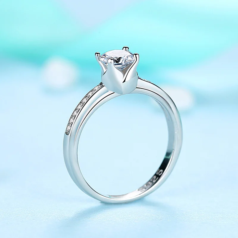 ELESHE 100% Real 925 Sterling Silver Finger Rings for Women Luxury CZ Crystal Wedding Rings Fashion Jewelry 2018 New