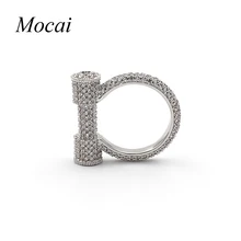 Black White Full Zircon Horse Hoof Steampunk Rings New Charm Punk Lady Ring Jewelry Gold Color
