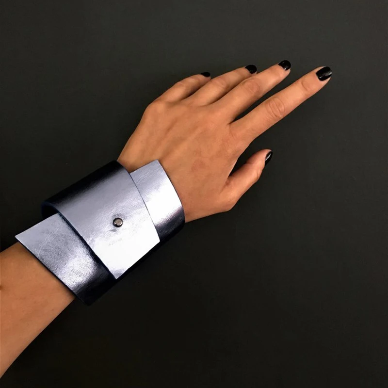YD-YDBZ-2019-New-Geometric-Leather-Bracelets-For-Women-Silver-5-Color-Choose-Designer-Handmade-Leather (2)