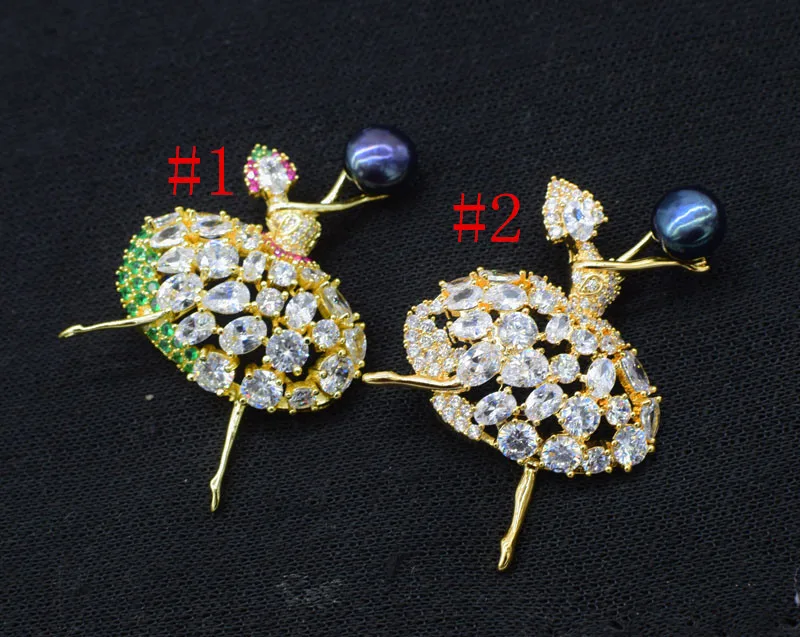 

freshwater pearl black/pink/purple/white coin and dancer girl brooch FPPJ wholesale beads nature