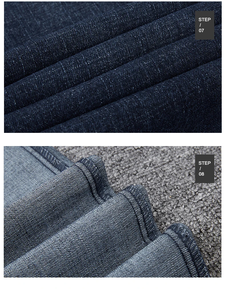 Большие размеры 42 44 46 Весна Новые мужские джинсы деловые повседневные Стрейчевые прямые джинсовые брюки Мужская брендовая одежда