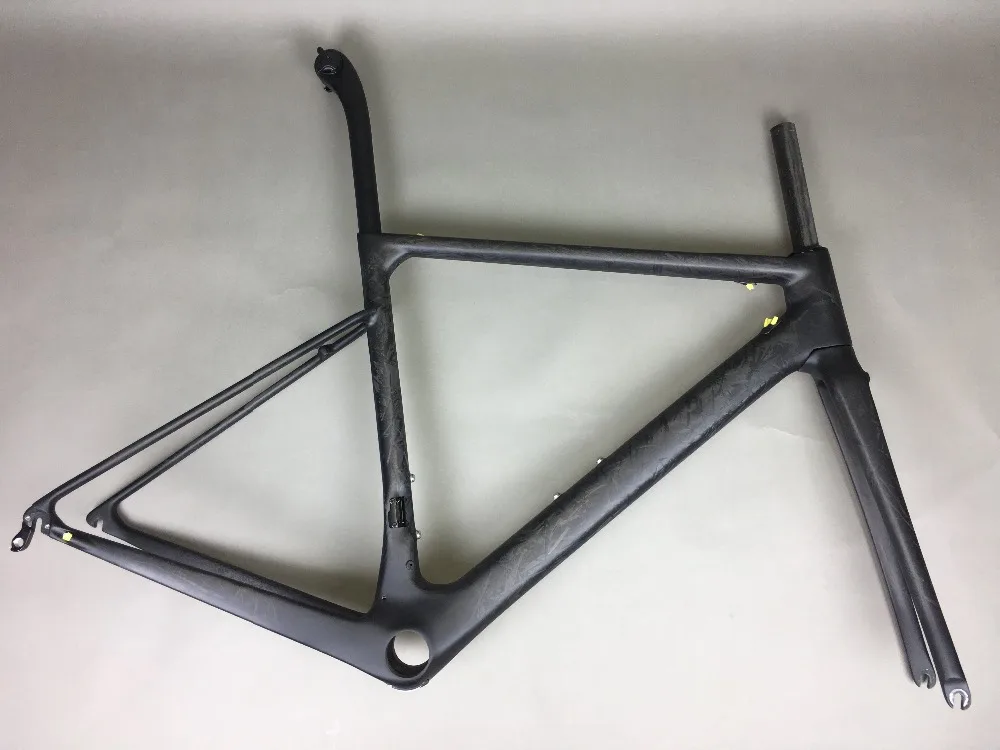 Top 2019 new arrival direct mount brake T1100 full matte nice marble weaves carbon road frame:frameset+fork+seatpost+headset+clmap 45