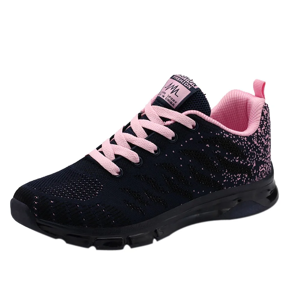 Летающая обувь; женская летняя обувь; Сникеры на воздушной подушке; студенческие беговые кроссовки с сеткой; женская зимняя обувь; Прямая с фабрики - Цвет: Pink