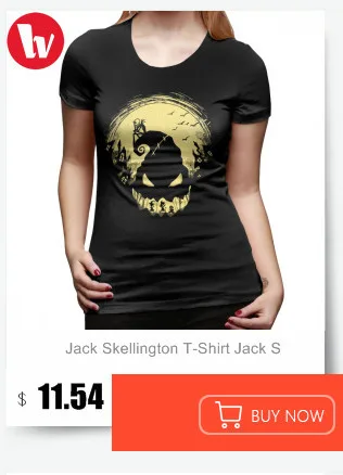 Джек Скеллингтон Футболка Джек S кошмар футболка уличная мода негабаритных женщин футболка с коротким рукавом 100 хлопок женская футболка