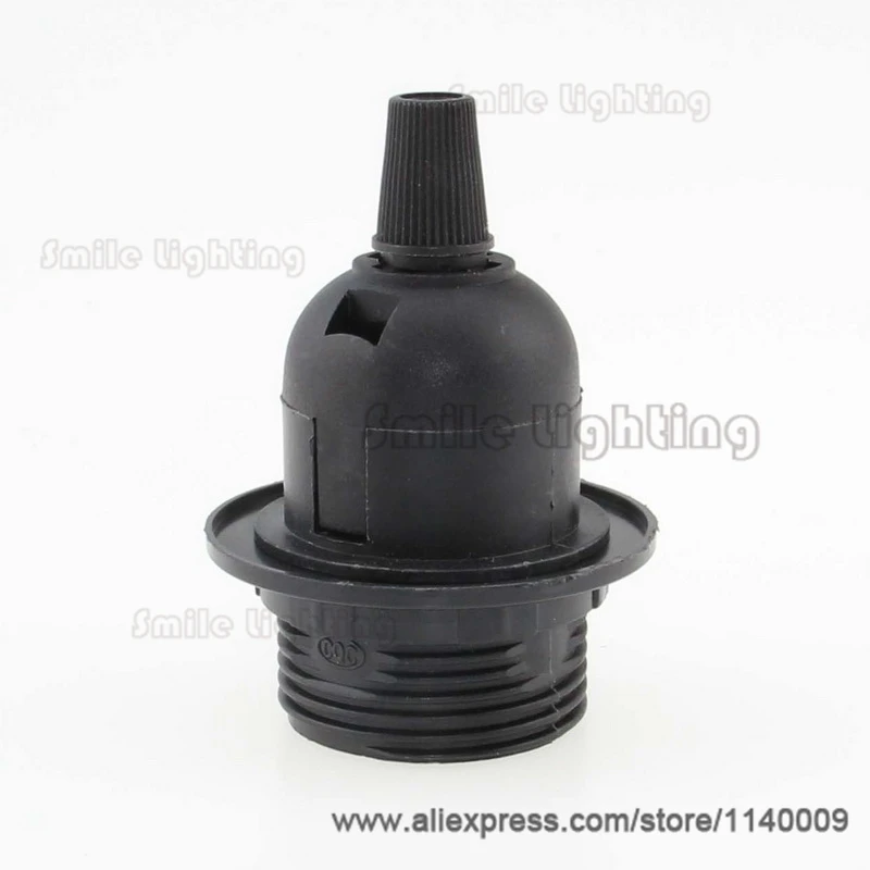 CE E27 Half Threaded Plastic Lampholder Bulb Socket Pendant Lamp Holder