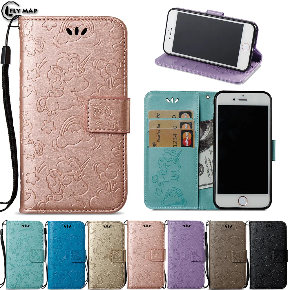 Goede Eenhoorn Flip Cover Voor iPhone 6 6 s PLUS Portemonnee Mobiele Telefoon Case Coque Voor APPLE i Telefoon 6 6 s 6 SPlus 4.7 in 5.5 inch Capa Tas