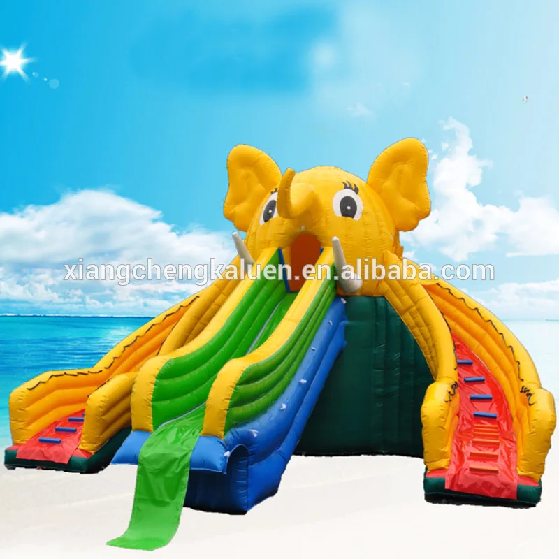 Большой открытый детский надувной слон горка водная горка