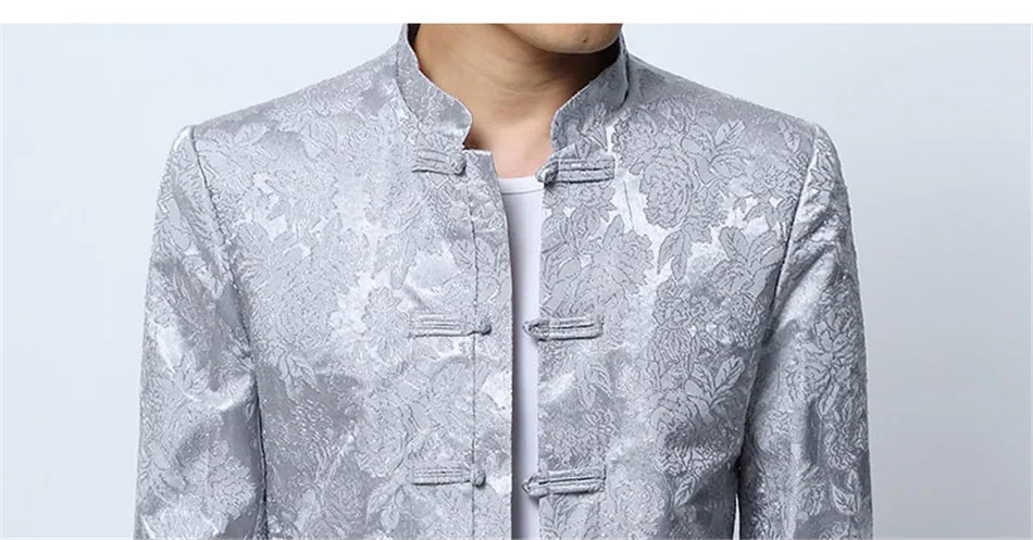 SHAN BAO бренд китайский стиль Тан костюм мужской стоячий воротник Повседневная куртка Весна цветок жаккард Вышивка куртка