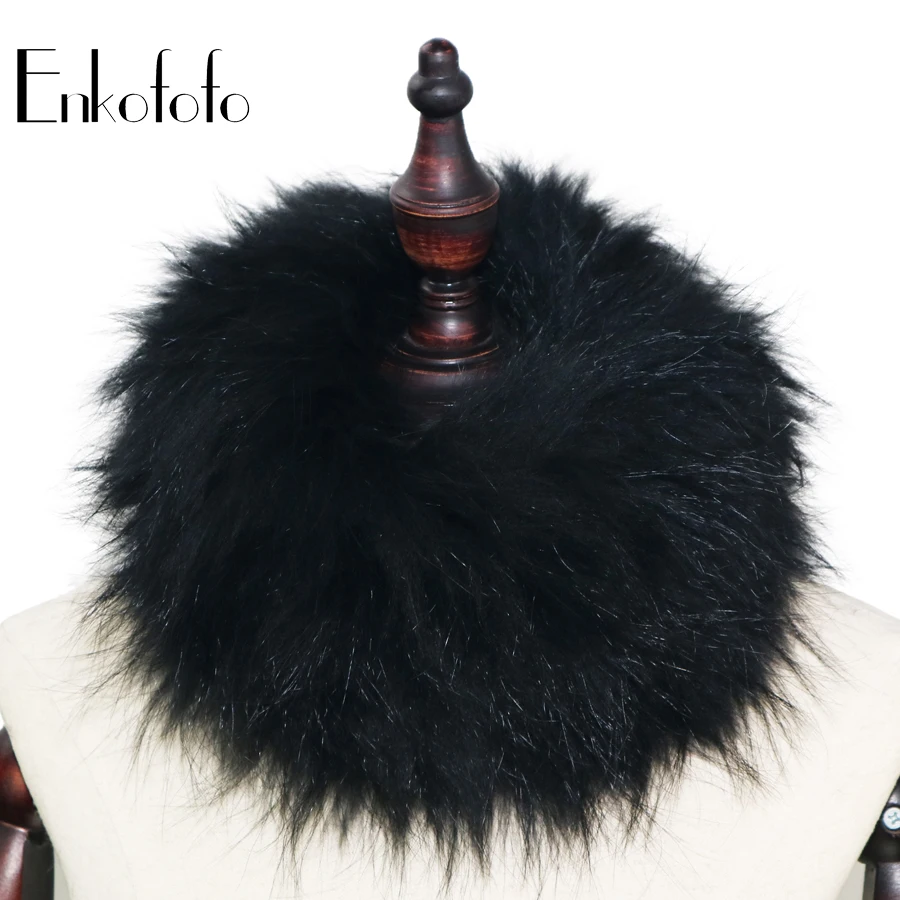 

100% Real fox Fur Collar For Women Winter Scarf flurry foulard headbands Round Scarves raccoon fur Ring Collar Luxury Brand