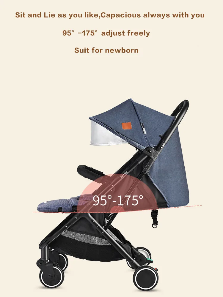  No need to install one-handed second baby stroller can sit reclining folding portable children ligh