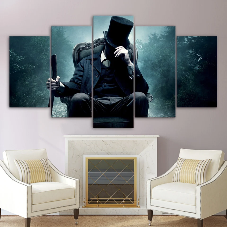 Hd Print Art Poster Modular Picture Artwork 5 Pieces Pcs Abraham