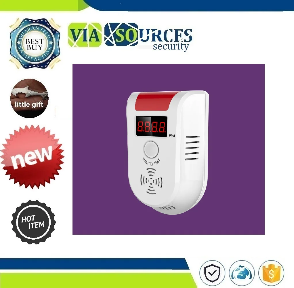 

LED Display Combustible Gas Detector for G90B S5 Home Alarm System Golden Security GD13 LPG GAS Detector Wireless Digital