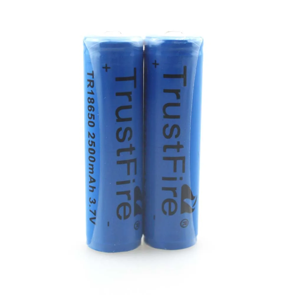 2pcs/lot TrustFire TR18650 3.7V 2500mAh Rechargeable Li-ion Battery with PCB Protection Power Source For LED Flashlight 2pcs/lot TrustFire TR18650 3.7V 2500mAh Rechargeable Li-ion Battery with PCB Protection Power Source For LED Flashlight