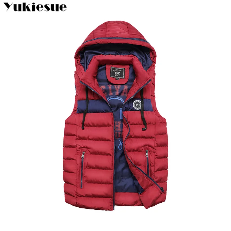 

Vest Men New Stylish 2018 Autumn Winter Warm Sleeveless hooded Jacket Waistcoat Men's Vest Fashion Casual Coats Mens large size