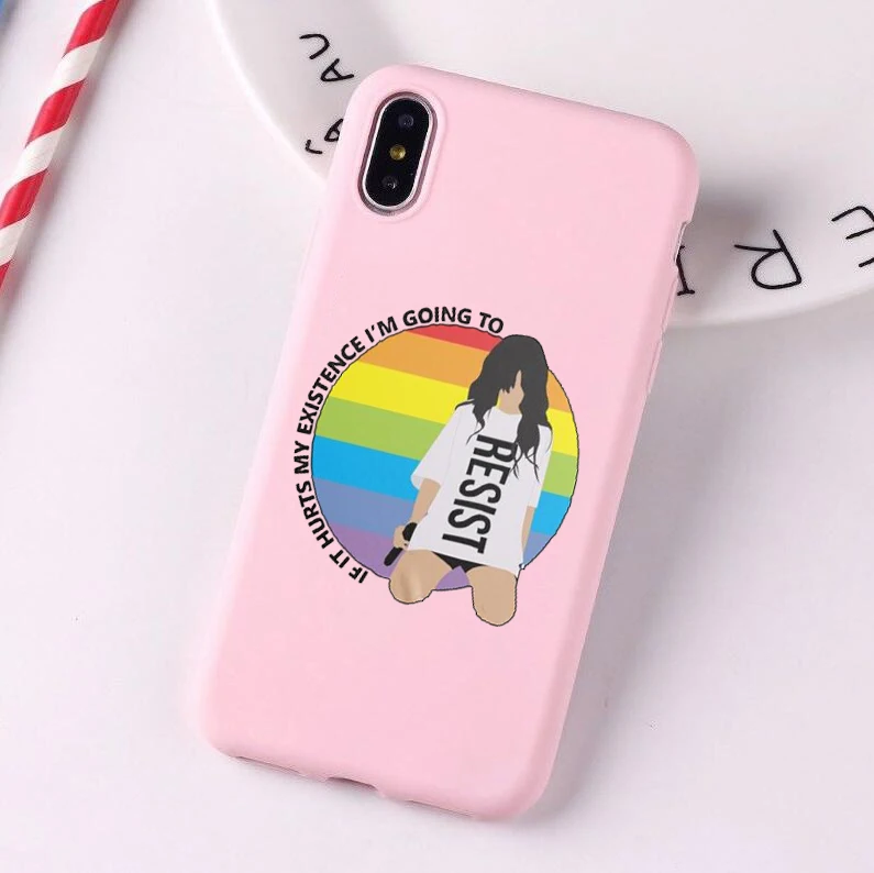 Карамельный цвет чехол для телефона TPU IPhone X 7 8 XS XR XSMAX Розовый и красный Камила