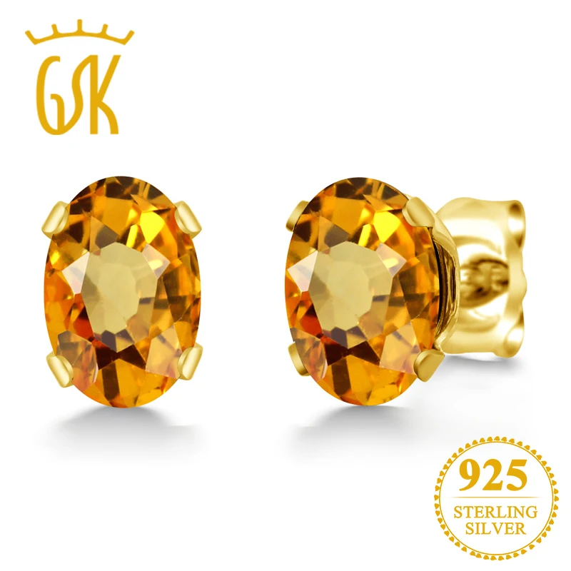GemStoneKing 1 10 Ct Овальный натуральный жёлтый драгоценный сапфир 18K желтый