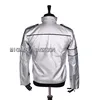 Rare PUNK Rock Motorcycle Casual Classic MJ MICHAEL JACKSON Silver Leather Costume Heal The World Jacket For Fans Best Gift 3