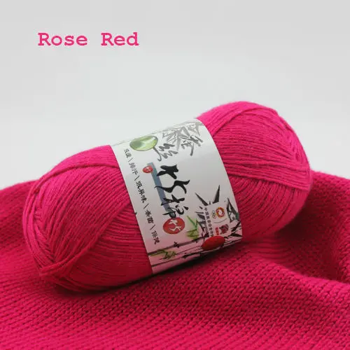 Мериносовая шерстяная пряжа оптом популярные цвета супер мягкая натуральная гладкая бамбуковая хлопковая вязальная Пряжа Толстая пряжа для вязания 50 г - Цвет: Rose Red
