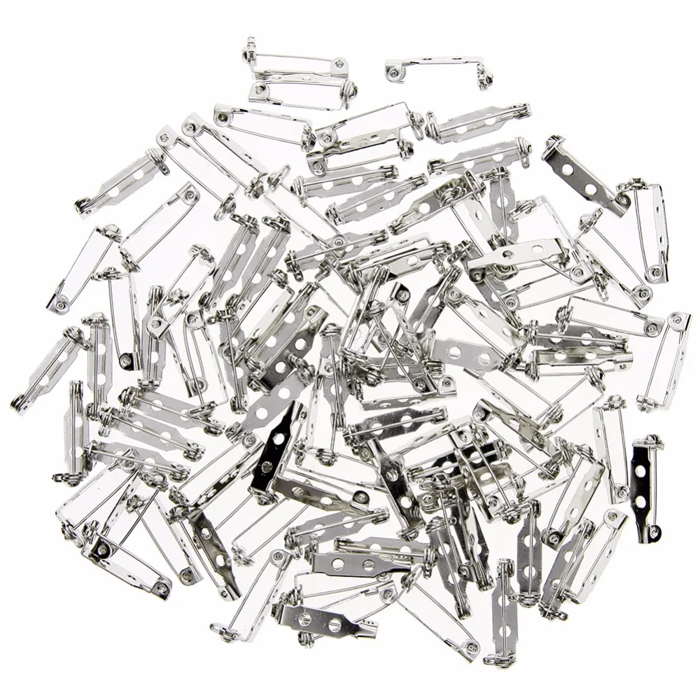 

100 Pieces/pack Silver Tone Brooch Pins Back Safety Clasp Badge Corsage Collar Pin DIY Findings #244443