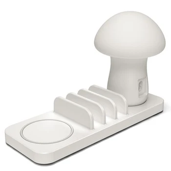 

LED Mushroom lamp Wireless Charger for iPhone Samsung Universal Phone Accessories QC 3.0 Quick Charger USB Fast Charging Dock