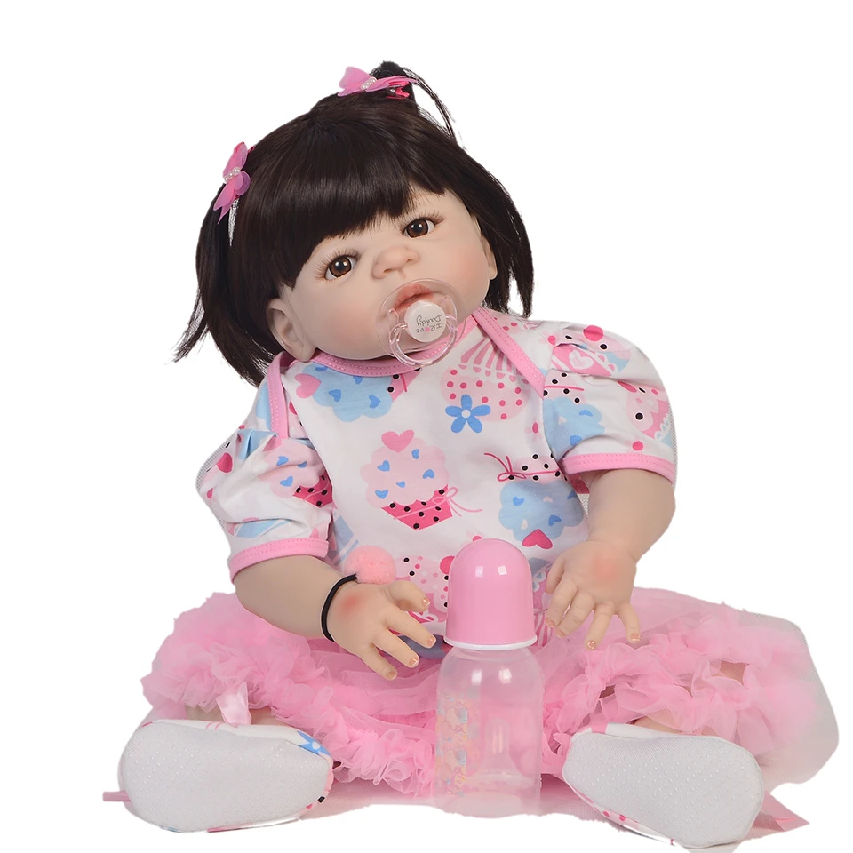 

Real Like Princess 23'' Reborn Baby Dolls Full Body Silicone Vinyl Handmade New Born Boneca Reborn For Kids Birthday XMAS Gifts
