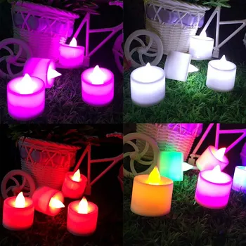 

HOT LED Cup Candle Light Wedding Event Marriage Anniversary Tealight Votive Candle With Holder TI99